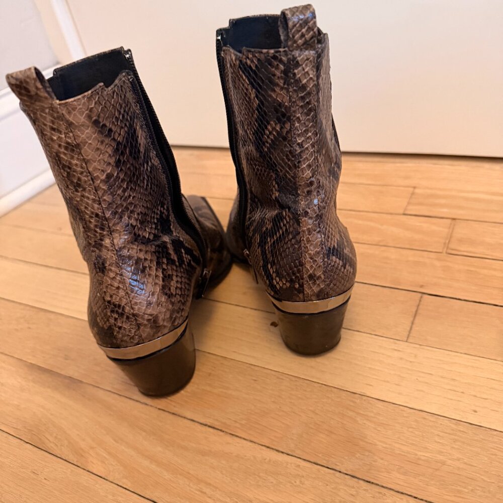 Saint & Sofia Python/Snakeskin Cowboy Style Low B… - image 8